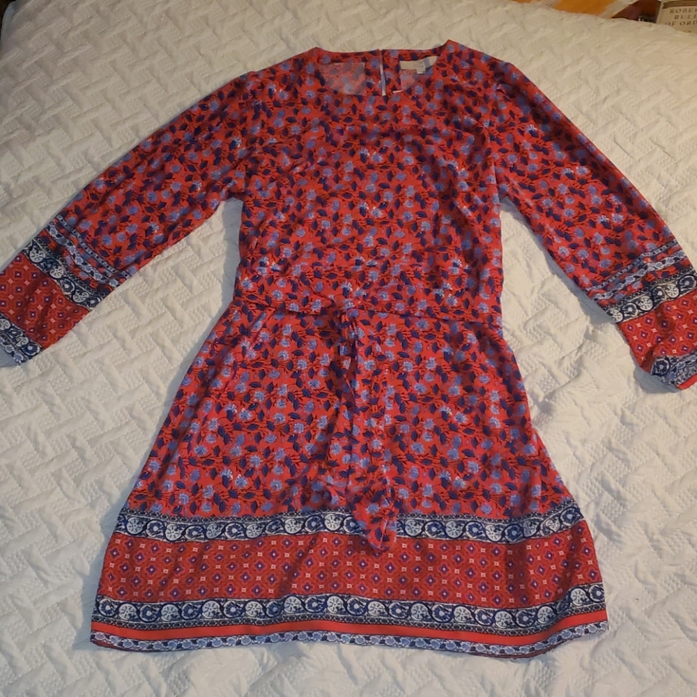 Loft red floral dress NWT